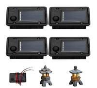 Yeory 4pcs 1.6x2.8 Waterproof Solar Light Tops with LED Warm Lighting DIY Replacement Solar Panels for Garden Lights