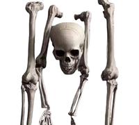 Yeory 5Pcs/Set Halloween Skeletons, Realistic Bag Of Bones Comes With Mesh Bag, Plastic Skeleton For Outside Inside Halloween Yard Lawn Graveyard Party, Skeleton