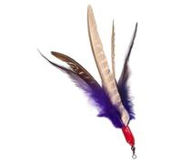Yeory Cat Wand Toy Refill, 6-7 Inch Cat Wand Replacement Toy, Replacement Feathered Attachment Toys, Interactive Refill for Indoor Play