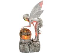 Yeory Fairy Garden Ornaments with 7 Color Solar Light Waterproof Resin Garden Fairy Ornaments Lovely Angel Ornament for Patio Lawn Yard Garden Decorations Standing
