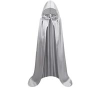 Yeory Hooded Cloak 47'' Satin Fabric for Kid Wizard Cloak with Medieval Style Grim Reaper Costume for Halloween Party Cosplay Masquerade Ball Pagan Celebration, Hooded Cape