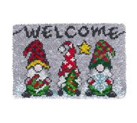 Yeory Latch Hook Kits for Adults Santa Claus Printed Unfinished Tapestry Kits for Adults DIY Crochet Christmas Rug Making Kits for Adults 19.7x15 inch Crochet Kits