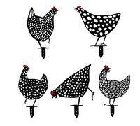 Yeory Metal Chicken Garden Ornaments, 5PCS Rooster Animal Silhouette Stake for Patio, Decorative Hen Craft Silhouette, Garden Hen Sculpture