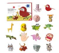 Yeory Origami Kit 3D DIY Animal Themed Colorful Folding Paper Set with Origami Book, Educational Paper Making Kit Art Craft Supplies for Boys Girls