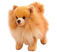 Yeory Pomeranian Plush Cute Simulation Pomeranian Stuffed Animal Lifelike Dog Plush 10x9inch Cotton Filled Dog Toy Gift for Girls