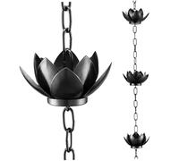 Yeory Rain Chain 3.9Ft Rain Catcher Chain 12 Lottus Cups Chains for Gutters Metal Chains for Outside, Copper