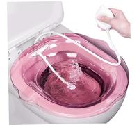 Yeory Sitz Bath for Toilet, 2PCS Sitz Bath Tub with Flusher, Toilet Seat Sink for Postpartum Style 2, Toilet Seat Toilets, Sitz Bath for Hemorrhoids, Sitz Baths with Drain Holes