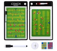 Yeory Soccer Coaching Board, Dual-Sided Soccer Board with Magnetic Chess Pieces, 2 Marker Pen & Pen Holder, Portable Football Training Equipment, Dry Erase Clipboard