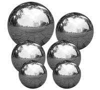 Yeory Stainless Steel Gazing Ball, 6PCS Silver Balls, 2&3&4&6" Big Shiny Balls, Reflective Mirror Polished Garden Sphere for Home Garden Pond Ornament