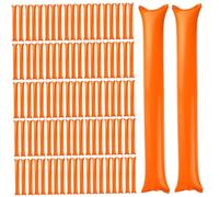 Yeory Thunder Sticks, 100 Pcs Bam Bam Thunder Sticks, Orange Cheerleading Cheering Sticks for Sports, Noisemakers for sporting events, Inflatable Spirit Sticks