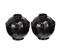 Yeory Traditional Japanese Bowls, 2PCS Serving Bowls, Traditional Miso Soup Bowl, Textured Lacquer Bowl with Lid, Japanese Bowls, Serving Bowls for Rice, Soup