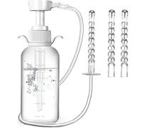 Yeory Vagina Cleaner 300ml Manual Pressure Vaginal Douche for Women Reusable Anal Cleaner with 2 Nozzle Portable Vagina Cleaning Kit, Vaginal Douche