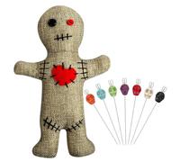 Yeory Voodoo Dolls Creepy Ugly Voodoo Doll with 7 Skull Pins for Adults & Teens Relieve Stress Halloween Christmas Birthday Ornament, Doll