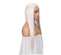 Yeory Women's Straight Hair Wig, Long Platinum Blonde Wig, Lace Front Wig for Christmas Long Silky Straight Hair