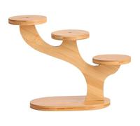 Yeory Wood Small Plant Stand, 3 Tier Window Sill Plant Shelf, Round Tabletop Plant Stand, Space-saving Desktop Plant Stand for Office/Bedroom/Dining Room/Study