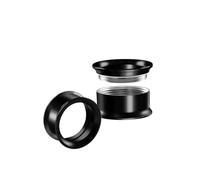 YEOSMINE Gauges for Ears, Internally Threaded Stainless Steel Black Double Flared Tunnel Piercing Jewelry Stretcher Ear Plug Earring Lobe Tunnel for Men Women, 0g, 8mm, 2pcs, Sterling Silver, no