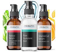 YEOUTH Hyaluronic Acid Serum for Face, Retinol Serum for Face and Vitamin C, Hydrating Skin Care Set Targets Appearance of Uneven Skin Tone and Dryness 3x30 ml