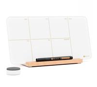 Yeoux Desktop Glass Weekly Planner with Detachable Wood Stand, Small Portable Dry Erase Calendar & To-Do List Board, 12x6 for Office, Home, Schools, Includes Marker & Eraser