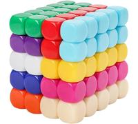 YEOVIBL 100 Pcs Blank Dice Set (16MM) - 10 Assorted Colours DIY Acrylic Cubes for Classroom, Maths Games, Teaching Resources, Craft Projects & Board Games - Reusable, Safe for Kids