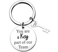 YEOVIBL Employee Appreciation Keychain - Thank You Keychain Gift for Colleague, Coworker, Mentor or Teacher - Stainless Steel Engraved Keyring for Retirement, Farewell, Team Recognition - 1 PCS