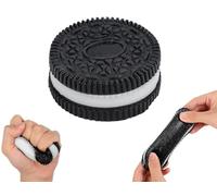 YEOVIBL Oreo Squishy Stress Relief Toy, Biscuit Squeeze Toy, Soft Mochi Fidget Toy, Anti Stress Ball, Kawaii Sensory Squishy, Portable Squeeze Toy for Anxiety Relief, 1 Pack, 6.5×3cm