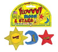 YEOWWW Catnip Cat Toy For Indoor And Outdoor Cats -Premium Quality Strong Catnip Toys For Cats (1x Crinkle Catnip Toy Sun 1 x Moon 1x Star)