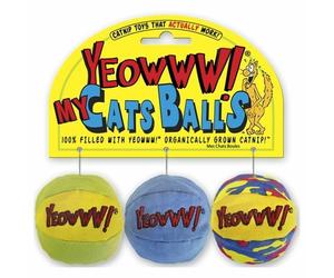 Yeowww Catnip Cat Toys 100% Organic Filled Balls Fish Rainbow Cigar Apple Heart