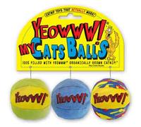 Yeowww Catnip Filled Cat Balls 3 Pack Catnip Infused Cat Toy Scratching Batting