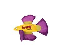 Yeowww! Catnip Toy for Cats - Organic Crinkle Cat Toy, Durable and Safe, For Indoor and Outdoor Cats, Fish shaped (L 17cm) (Purple)