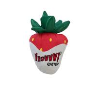 YEOWWW Catnip Toy For Cats - Organic Crinkle Cat Toy, Durable And Safe, For Indoor And Outdoor Cats, Strawberry Shaped (H 10 cm) (White Chocolate Strawberry)