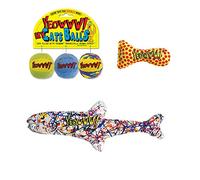 YEOWWW Very Strong Organic Catnip Cat Toy Bundle For Indoor And Outdoor Cats, Pollock Fish, Stinkie And My Cats Balls