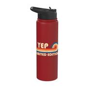 YEP Retro 70s 80s Sunset Stripe Stainless Steel Insulated Water Bottle