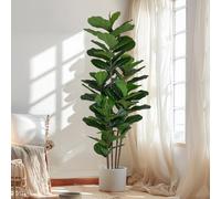 Yepdin Artificial Fiddle Leaf Fig Tree 6 FT - Green Faux Ficus Tree with 1000 Fiddle Leaves for Home Decor Indoor