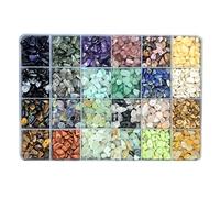 Yephac Gemstone Beads Natural Irregular Shaped Stone Chips Crystal Energy Healing Power for Jewelry Making(24 Materials-2)