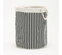 YEPINS Large 62L Collapsible Laundry Basket - Heavy Duty Waterproof Laundry Organiser with Handles, Foldable Clothes Hamper Storage Washing Basket for Bathroom/Bedroom, Classic Black Stripes Design