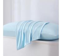 YEPINS Ultra Soft Cooling Pillowcases 2 Pack - Luxury Sateen Feel, Breathable & Ice Silk Fabric for Hot Sleepers, Wrinkle-Resistant, Envelope Closure, Blue Colour, King Size(50x90cm)