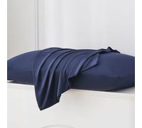 YEPINS Ultra Soft Pillowcases 2 Pack - Luxury Sateen Feel, Soft Silky Breathable, Wrinkle-Resistant, Envelope Closure, Navy Colour, King Size(50x90cm)