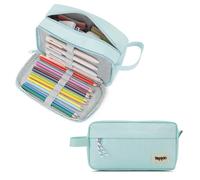 Yeplan Blue Drawstring Pencil Case, Large Pencil Pouch with Handheld Strap, Durable 2-Way Opening Pen Bag, Functional Cute Pencil Case & Pen Pouch for Girls Kids Adults, Portable Makeup & Travel Bag