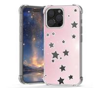 YEPO Clear Case For iphone 16 Pro Max Stars,Cute Hollow Out Stars Pattern Design Women Four Corner Reinforced Flexible Protector Shockproof Girls Case For iphone 16 Pro Max Kids