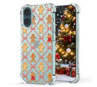 YEPO Clear Christmas Case For iPhone 16 Gingerbread Man,Cute Pattern Design Girls Shockproof Protective Woman Mobile Case For iPhone 16 Kids