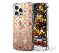 YEPO Clear Christmas Phone Case For iPhone 16 Pro Gingerbread Man,Cute Pattern Design Girls Shockproof Protective Woman Mobile Case For iPhone 16 Pro Kids