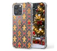 YEPO Clear Christmas Phone Case For iPhone 16 Pro Max Gingerbread Man,Cute Pattern Design Girls Shockproof Protective Woman Mobile Case For iPhone 16 Pro Max Kids