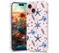 YEPO Transparent Case For iPhone 15 Plus Ocean Seashell,Clear Cute Blue Seashell Design For Women Girls Men Boys,Four Corner Reinforced Flexible Protector Clear Shockproof Case For iPhone 15 Plus