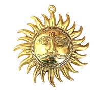 Yepsio Handcrafted Brass Sun Surya Face Idol The Ultimate Home and Office Wall Hanging for Decor, Interior Enhancement, and Vastu Harmony 9 Inch