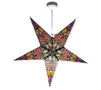 YEPSIO Lantern Lampshade Light Shades Large 60cm Star Hanging Decorations for Christmas Wedding Home Decoration Birthday Party (Red, Black)