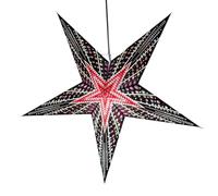 YEPSIO Lantern Lampshade Paper Star Light Shades Large 60cm Hanging Decorations for Christmas Wedding Home Decoration Birthday Party Foldable 5 Pointed Star (Black, Purple, Orange)