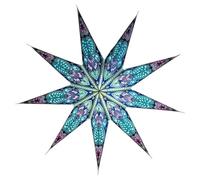 YEPSIO Lantern Lampshade Paper Star Light Shades Large 60cm Hanging Decorations for Christmas Wedding Home Decoration Birthday Party Foldable 9 Pointed Star (Glitter Blue, Purple, Red)