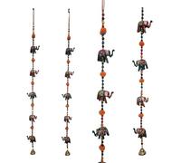 Yepsio Multicoloured Wind Chime 5 Elephant on String with Brass Bell perfect for walls Doors, windows Symbolize Luck ideal for Office and Home Decoration (2)