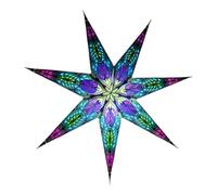 YEPSIO Paper Star Lantern Lampshade - Large 60cm Star Hanging Decorations for Christmas, Wedding, Home Decoration, Birthday Party - Glitter Sea Green, Red, Multi 7 001