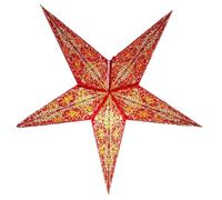 YEPSIO Paper Star Lantern Lampshade Light Shades Large 60cm Star Hanging Decorations for Christmas Wedding Home Decoration Birthday Party (Bright Red, Yellow, Orange)